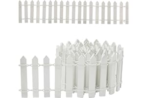 LEEWYOU Miniatur-Gartenzaun HolzzaunFlexibler Miniatur-Zaun, Miniatur Zaun Gartenzaun Holz, verwendet für Miniaturlandschaft Puppenhaus Blumentopf Fee Gartendekoration weiß 100cm*5cm