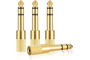 DIUJHUUY 4 Stück Kopfhöre Klinken Adapter 6,5mm Klinke Stecker auf 3,5mm Klinke, 6.5mm (1/4 Zoll) Klinkenstecker auf 3.5mm (1/8 Zoll) Klinken Buchse aux Stereo Audio Adapter für Kopfhörer oder Lautsprecher