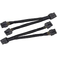 Wobekuy 2PCS GPU PCIe 8 Pin Female to Dual 2X 8 Pin (6+2) Male PCI Express Power Braided Y-Splitter Extension Cable,20cm
