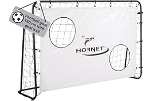 Hudora Hornet 180 Football Goal with Goal Wall - Outdoor for Children and Adults - Goal with Removable Net & Two Reinforced Shot Holes - Weatherproof for Training and Leisure