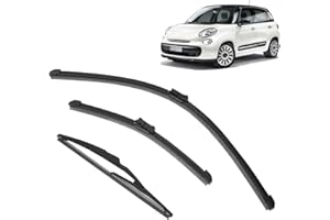 WODHMIEY Balais d'essuie-glace de rechange, balais d'essuie-glace avant et arrière lot de 3, essuie-glaces pour 500 500C 500L de 2009 à 2023