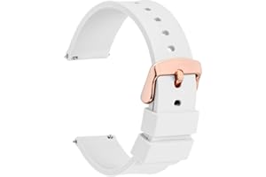 WOCCI Correa de Silicona con Hebilla de Oro Rosa, Liberación Rápida, Correas de Reloj 14mm 16mm 18mm 20mm 22mm