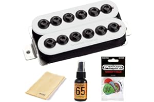 Seymour Duncan SH-8b Invader Humbucker Bridge Pickup, White - Bundled with Dunlop Pick Pack and Dunlop Polishing Kit