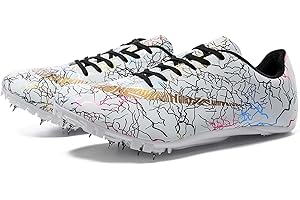 Zelzen Zapatillas de Atletismo de 8 Clavos, Sprint Zapatos Deportivos de Media Distancia, Zapatillas apatillas Hombre, Zapatillas Sprint Ligeras Antideslizantes para Hombre, Mujer, Junior.