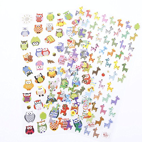 Cosanter Beau Gommettes Fantaisie Scrapbooking Autocollant Stickers Enfants(Style aléatoire)