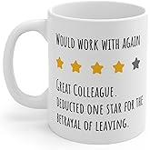 Funny Farewell Mug - Would Work with Again - Great Colleague Leaving Gift - 11 oz Ceramic Coffee Mug