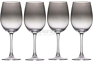 alpina Copas de vino – 4 unidades – 360 ml – Transparente con efecto ahumado