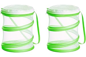 UNVOJL 2 Pieces Insect Butterfly Habitat Cage Pop-up Insect Butterfly Habitat Cage Portable Butterfly Mesh Net for Kids