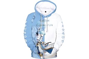 zhedu Game Genshin Impact Character Hoodie Chongyun/dicna/diluc/eula/fischl/jean/kaeya/Neutral Contrast Print Pullover Sweatshirt Fashion Streetwear Top(2xs-4xl)