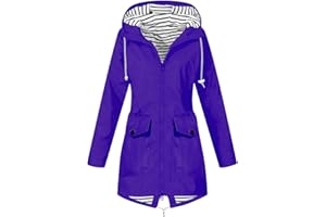 Susenstone Vestes Imperméables Femme Softshell Coupe-Vent Grande Taille Pardessus Épais Chic et Elegant Manteaux avec Cordon À Capuche Manteau de Neige Sport Décontractée Vêtements Automne HiverHiver