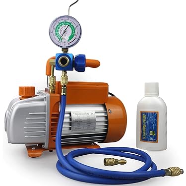 Vacuümkamer SucceBuy Vacuümpomp 5 CFM, Vacuümpomp Voor Airconditioning 2 Traps Roterende Schoepenpomp Hvac 1