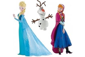 BULLYLAND Disneys Frozen Official Disney's Frozen Set of 3 Figures, Anna, Elsa and Olaf by