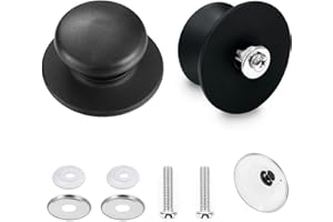 Heanvmyss Manopole di Ricambio per Coperchio Pentola,2 Pezzi Pomello Coperchio Pentola Universale,Pomello Sostituzione Rimovibile Antiscottatura con Viti per Utensili da Cucina
