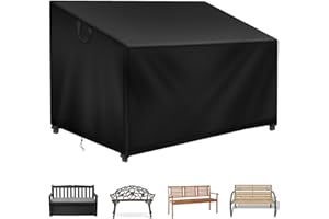 Raweao 2 Seater Garden Bench Cover Waterproof, Weatherproof Patio Bench Seat Cover Outdoor, 500D Oxford Heavy Duty Garden Loveseat Cover for Sofa(134x66x63/89cm)