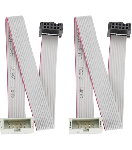 Uxcell 2pcs FC34P 34-Pin IDC Socket Extension Flat Ribbon Cable Wire 30cm 12inch Length