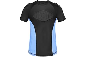 TUOY Breathable Youth Padded Shirt with Chest, Shoulder & Back Pads, Chest Protector Heart Guard Compression Shirt