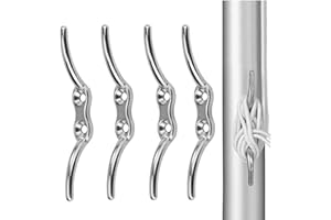 AUDIO FREQUENCY% Taquet Bateau ArgentéCrochet de Taquet de Cordage Taquet Crochet Aveugle Crochet de Corde de Mât Inoxydable pour Corde de Stores Yacht Dock Pont Base Marine Bateau Attache Accessoires(4 Pièces)