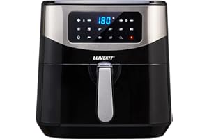 ‎LLIVEKIT LLIVEKIT Heißluftfritteuse 7L XXXL für 7 Portionen, Heissluft Fritteusen Air Fryer mit Digitalem LED-Touchscreen, 10 Vor-Programmen, Timerfunktion & Vorheizen, mit Rezeptbuch, ohne Öl, 1800W