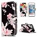 Produktbild Lonchee Schutzhülle / Cover / Handyhülle / Ledertasche / Brieftasche Etui für Apple iPhone 5 5S 5SE Marmormuster Gemalte Muster Design Folio PU Leder Tasche Case Hülle im BookStyle mit PU Leder Hülle Wallet Case – Azalee