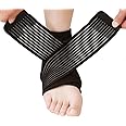 B Fit Adjustable Ankle Brace with Wrap Support for Men and Women -Breathable Neoprene Foot Protector, Stabilizer for Running, Volleyball, Tennis, Sport, Swelling and Pain Relief, 1 Piece