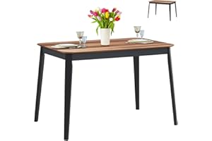 GiantexUK 110 x 70 cm Dining Table, Rubber Wood Legs Kitchen Table with 100 kg Load Capacity, 4-Seater Rectangular Breakfast Dinner Table Furniture for Home Office Study Room Restaurant Apartment