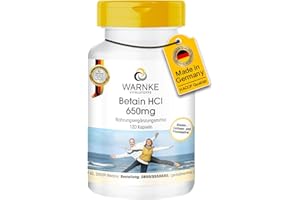 ‎WARNKE VITALSTOFFE Betain HCl 650mg - Betain Hydrochlorid - 120 Kapseln - hochdosiert - vegan | Warnke Vitalstoffe - Deutsche Apothekenqualität