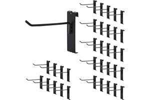 IGNPION Lot de 35 crochets en métal pour plaque de grille, crochets noirs de qualité commerciale pour vitrine de magasin (15,2 cm)