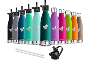 AORIN de Doble Pared con Aislamiento de Botella de Agua de Acero Inoxidable Proceso de Recubrimiento en Polvo, no es fácil de desprenderse, Resistencia al Rayado, fácil de Limpiar