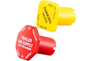 TIGBEAR Parking and Air Brake Knobs 298818 298817, 298818N Yellow Semi Truck Parking Brake Knobs and 298817N Red Tractor Trailer Air Brake Knob, Replacement for Peterbilt Kenworth Volvo Western Star Truck