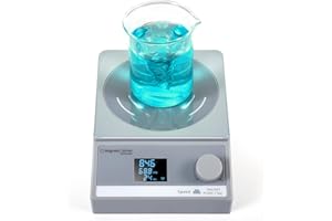 ANZESER Agitatore Magnetico con Display LCD e Funzione di Timer, Può Fare Controllo Preciso a Bassa Velocità, Velocità di Agitazione 250-2000 Giri/Min, Volume Massimo di Agitazione 3500 mL (Grigio)