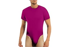 GENERISCH Herren Body Bodysuit Unterwäsche Stringbody Unterhemd Body Kompression Singlet Sportwear Kurzarm Overall Männer Rundhals Tops Stringbody T-Shirt Kurz Dessous Einteiler Unterwäsche