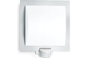 Steinel Lampa zewnętrzna L 20 S srebrna, kinkiet z czujnikiem ruchu 180°, zasięg maks. 10 m, odporność na uderzenia, E27, maks. 60 W