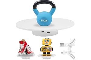 Fotoconic 7.87 Inches/20cm Motorized Rotating Display Stand, 360 Electric Rotary Turntable Base Lazy Susan, Load-Bearing 11Lbs, for Photography Crafts Jewelry Toy Collectible Display ((NC200C)