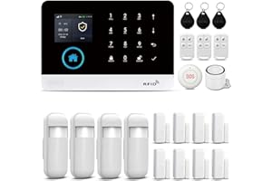 Sistema di allarme di sicurezza domestica LWOHSI, sistema di allarme antifurto WIFI+4G GSM da 25 pezzi con allarme tramite app per telefono, sirena di allarme da 120 bb, compatibile per casa e ufficio