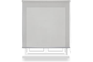 DALINA TEXTIL S.L DALINA Textil - Estor Enrollabre Translúcido 120x180cm (Ancho x Largo), Pesiana Enrollable Liso Pasa la Luz 40%, Medida de la Tela 117x175cm (Gris Claro)