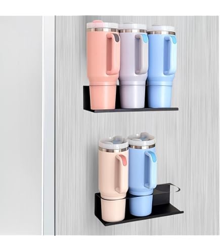 Magnetischer Stanley-Becher Organizer Set – 3-teilig, Hält Bis Zu 6 Tumbler & 5 Deckel, Für Kühlschrank & Wand, 122 Ml