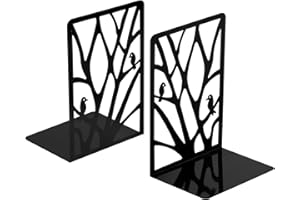 NEWELLSAIL Sujetalibros de Metal Sujeta Libros Antideslizante Estanteria de Metal Soporte de Libro para Decoración del Hogar, Oficina y Escuela 1 Pares (Negro)