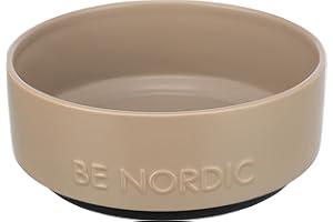 TRIXIE Miska dla psa z ceramiki BE NORDIC 1200 ml szarobrązowa - nowoczesna miska dla dużych psów ø 18 cm ceramiczna miska z antypoślizgową gumą - 24527