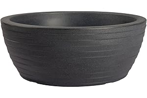 TECNOKIT Nicoli - Jarrón de cubo Thetis Elegance, efecto 3D constulado, de resina, diámetro de 30 cm 40 cm, para interior exterior (Ø 30 cm, antracita)