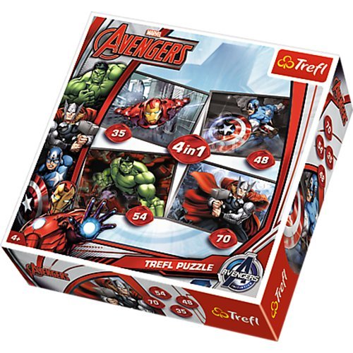 Trefl-34245-Puzzle-4-in-1-Disney-Marvel-Avengers