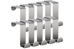 Yzwuyou 10 Pezzi Ganci per Porta Ganci Appendiabiti Solido in Acciaio Inossidabile Reversibili Gancio Sopraporta per Ante Standard e Guardaroba e Armario(2 Taglie）