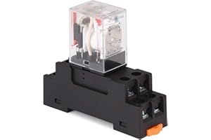 APIELE [ 3 Year Warranty] Electromagnetic Power Relay MY2NJ HH52P Coil 2PDT 2NO+2NC 8 Pins 5A with Indicator Light With Base