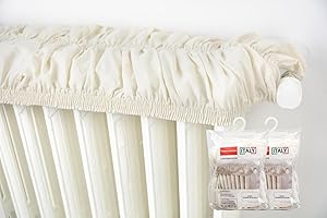 TUOLON 2PZ Copricalorifero Elasticizzato in Beige Estensibile da 80 a 140cm Ecrù Copri Termosifoni Tessuto Copri Calorifero in Stoffa Copritermosifone Stoffa in Cotone 100% MADE IN ITALY