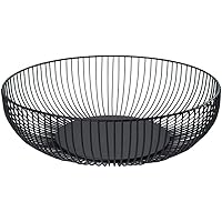 2x Metall Obstschalen Schwarz - Moderner Obstkorb, 27.3cm Durchmesser