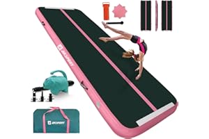 AKSPORT Tappeto Gonfiabile per Ginnastica da 3/4/5/6 metri Air Track Ginnastica Artistica 10/20 cm con Pompa Elettrica per Casa, Campeggio, Palestra,Formazione,Cheerleading