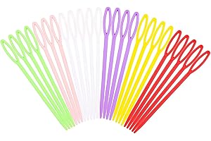 ZIRANEE Agujas de Coser de Plástico,50 PCS Aguja Lanera Agujas de Hilo de Aguja de Coser a Mano para Coser Kits de Bordado de Costura Artesanal para Principiantes