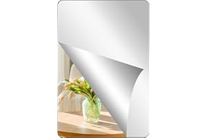 Molain Akrylowe lustro samoprzylepne, akrylowe naklejki na ścianę, 20 x 30 cm, samoprzylepne lustro, elastyczne płytki lustrzane, dekoracyjna folia lustrzana, lustro ścienne do łazienki, salonu