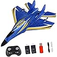 Colcolo RC Plane Foam Lightweight Sturdy with Gyro Aircraft Toy Remote Control Airplane for Beginner Boys Kids Adults Birthday Gift, Blue Two battery