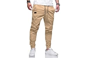 LIUPMWE Pantalones de Trabajo Hombre Casual Elásticos Jogging Pantalón Algodón Slim Fit Cargo Pants con Bolsillos Otoño Inviernos