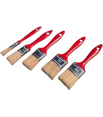 COGEX - Afwerkkwast, verfkwast - Fijne verfkwast - 4 stuks - Voor retoucheren, precisiewerk en sjablonen - Goede grip - Ideaal voor de meeste kleuren